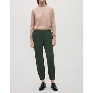 COS Elastic Waist and Cuff Trousers in Green